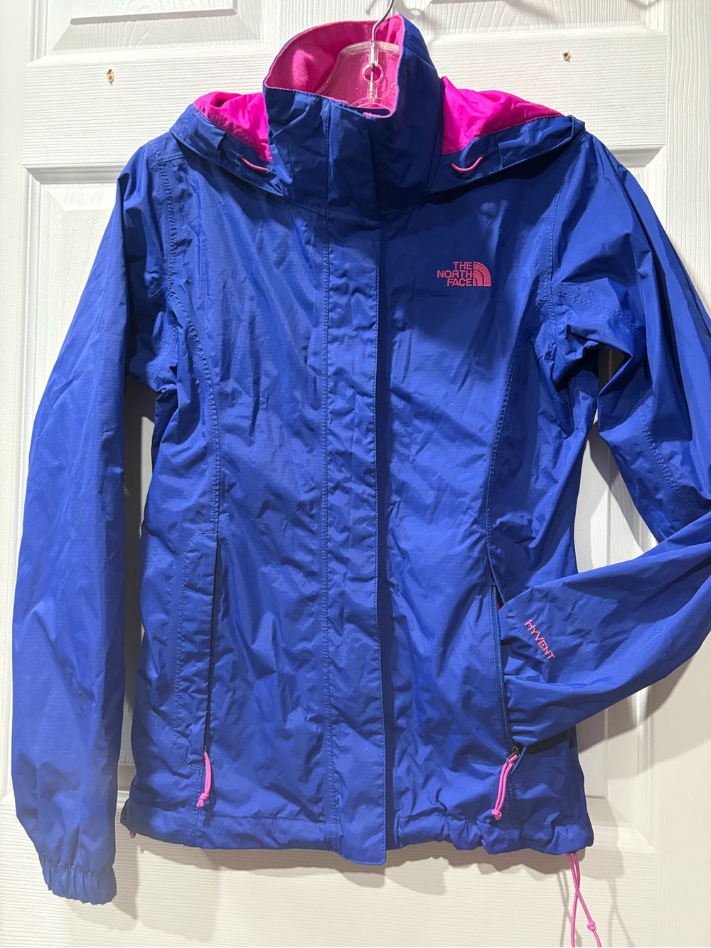 Women's blue with pink accent fall jacket